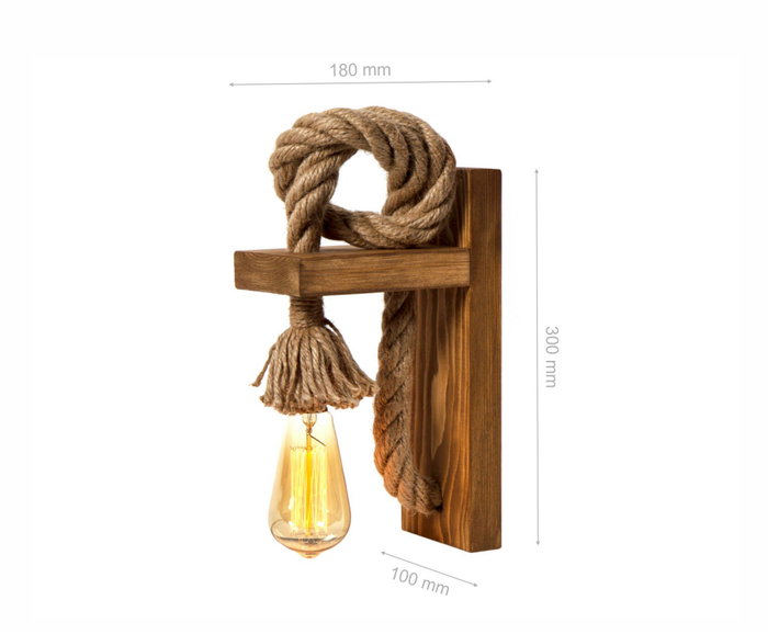 Opviq KN14 Lámpara de pared de madera de abeto Marrón y Oro Opviq KN14 Lámpara de pared de madera de abeto Marrón y Oro